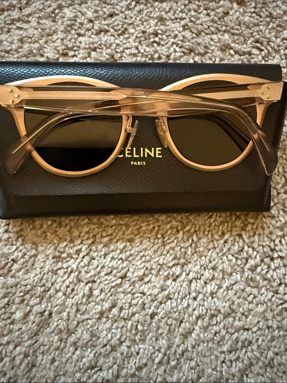 Celine Tan Frame Sunglasses with Black Lenses - Picture 2 of 3